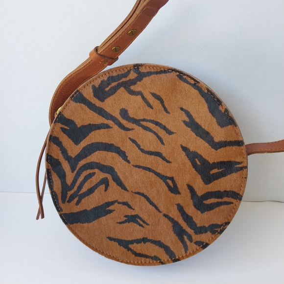 Madewell Tan and Black Zebra Print Crossbody Bag In Calf Hair - Picture 2 of 14
